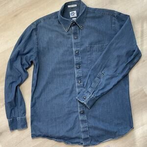 Magna Click Mens Denim Long Sleeve Button Up Pure Cotton Medium
